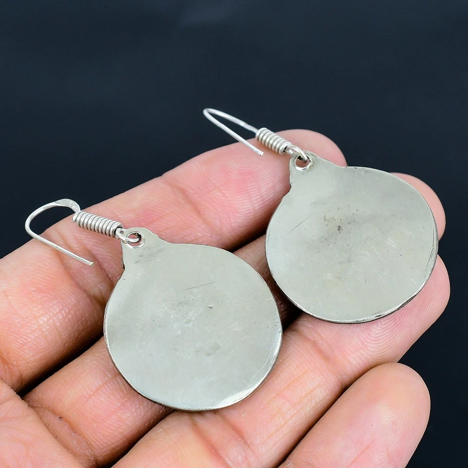 Orecchini Tibetani In Argento Sterling 925 Con Lapis Lazuli Per Regali D'Amore - Immagine 4 di 4