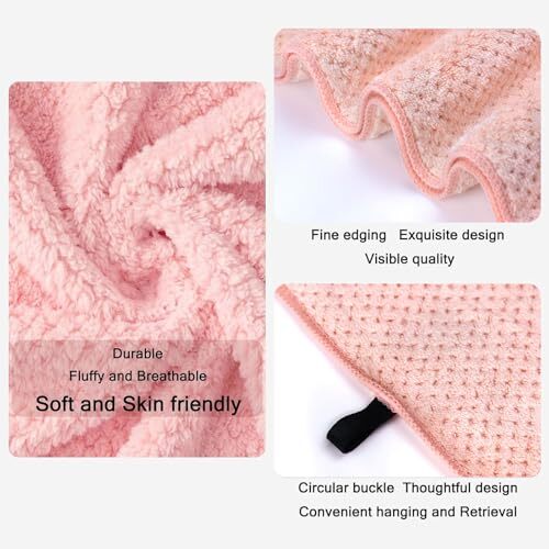 2 Pack Bath Towel Set, Bigger Size Waffle Bath Towel 2 Bath Towels Lightpink - Bild 6 von 6