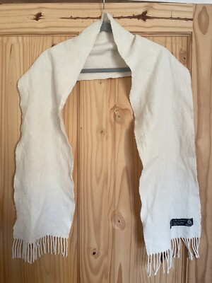 Vintage FRANGI Schal reine Schurwolle Creme Made In Scotland