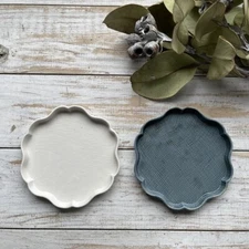 Japanese Mino Ware Rinka Ceramic Plate Fruit Dish Cake Tray Characters Kitchen