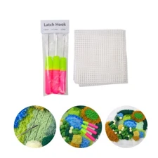 3Pcs Ergonomic Latching Hook 4mm, 4.7mm, 7mm Crochet Needle for Rug Crafting