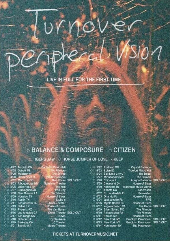 Turnover Peripheral Vision Tour 2025 Poster | eBay