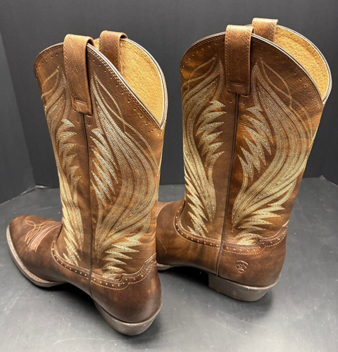 Ariat ATS Cowboystiefel Leder Obermaterial - hurte Sohle - runde Spitze #1001729 Neu mit Etikett 10D - Bild 3 von 7