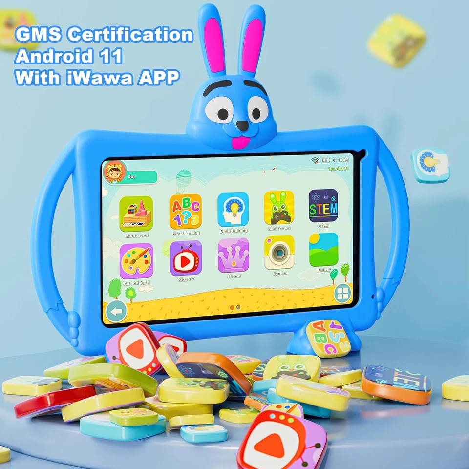 10 ZOLL KINDER TABLET WLAN WIFI FULLHD 2X KAMERA ANDROID LERN SPIELE JUNGE X77 - Bild 4 von 4