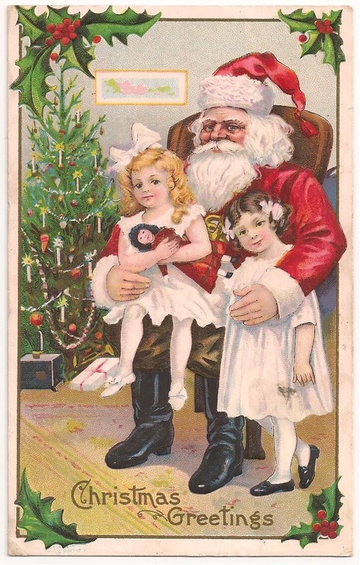 ANTIQUE CHRISTMAS Postcard, SANTA/CHLDREN, SERIES 227F, USA 1908