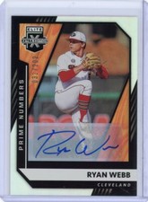2021 Elite Extra Edition Ryan Webb Prime Numbers Autograph #d 32/202 Cle Indians