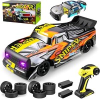 4DRC H4 Remote Controlled Car 1:16, 4WD RC Car 40 km/h with LED Light, 2 Batteri