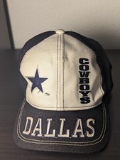 Vintage Dallas Cowboys Team NFL Pro Player Hat White Blue Snapback 90s Vintage