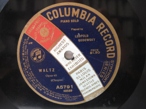 78rpm LEOPOLD GODOWSKY Piano: CHOPIN & HENSELT - COLUMBIA BANNER rec. 1916 ! - Picture 1 of 1