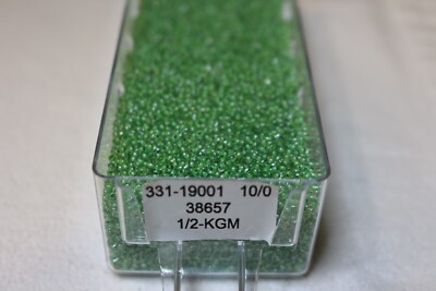 Rocailles Perlen Preciosa 10/0 Crystal Grün  20 g 2,3 mm Glasperlen Beads 38657