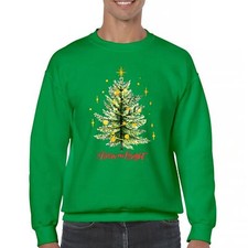 Merry And Bright Sweatshirt Christmas Tree Holiday Spirit Jolly Cozy Crewneck