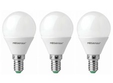 3 x Megaman LED Golf Ball Light Bulb Lamp E14 SES 2700K Warm White-3.5W = 25w