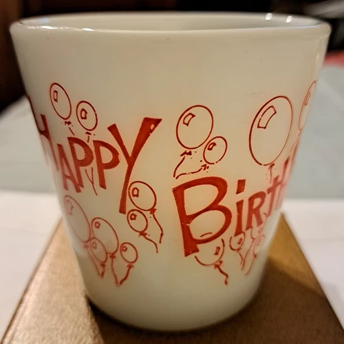 Vintage PYREX Red Clown Happy Birthday Mug #1410