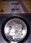 1879-S  Morgan Silver Dollar,  MS65. ANACS, Gem Grade,  Issue Free