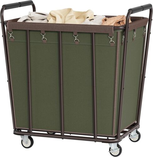 Large Laundry Cart with Wheels, 400L Rolling Laundry Hamper for Clothes Storage