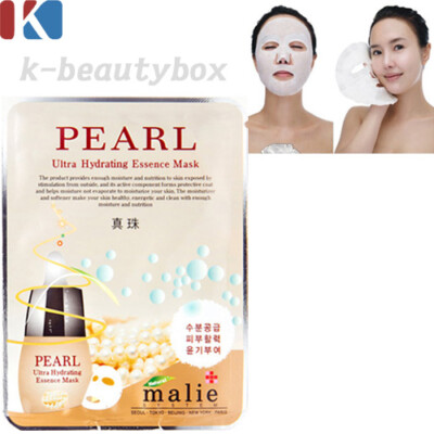 10pcs PEARL Essence Face Mask Sheets Korean Best Facial Mask Sheets Made Korea