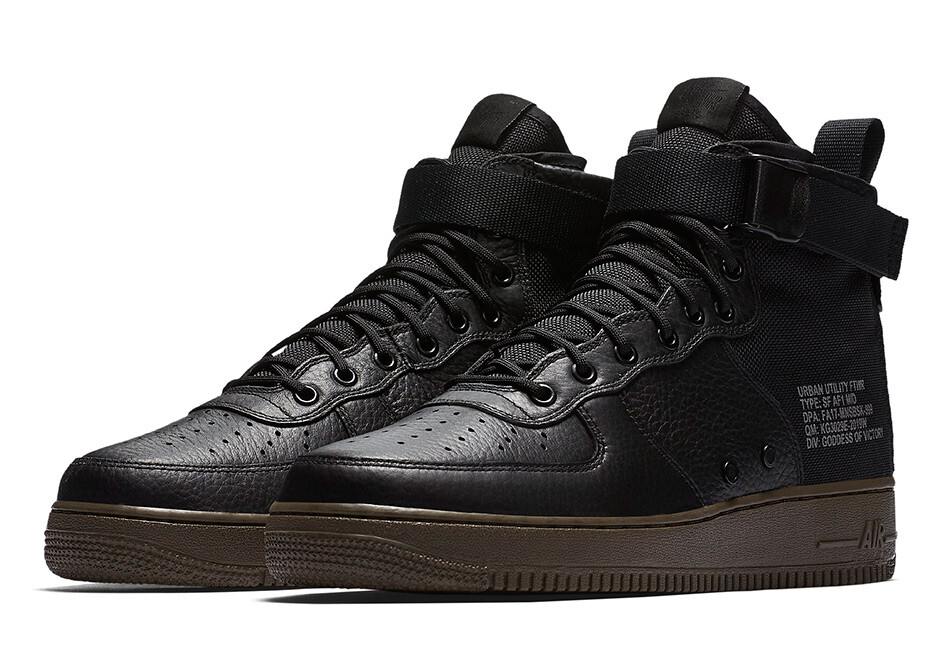 nike sf air force 1 mid black dark hazel