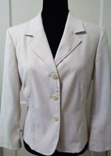 Cato Beige Embroidered Jacket Short Blazer Button Front Long Sleeve 12 Soft Feel