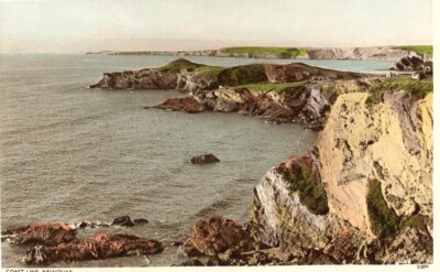 Postkarte Coast Line & Hotels Newquay 31899 E. C. Flinn. Buchhändler usw