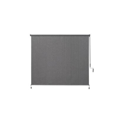 Cordless Exterior Roller Shade Sun Protection Knitted Fabric Pewter 72''W x 72''L