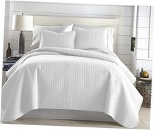 White Queen Quilt Bedding Set, Dual Fit Luxury Bedding Full / Queen 01 - White