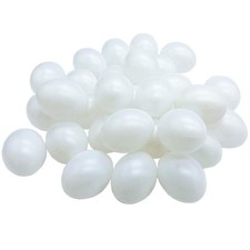30 Pack White Plastic Eggs, Fake Easter Egg, Artificial Chicken for DIY Craft...