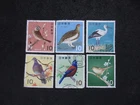 JAPAN COMMEMO STAMPS ( 1963-64 BIRD SERIES NO.1 ~ 6 ) USED