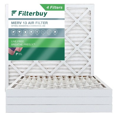 Filterbuy 20x20x2 Pleated Air Filters,  (MERV 13) 4 pack