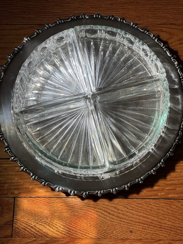 Vintage 1957 Eugen Ferner Silverplate Divided Relish Server With Original Papers
