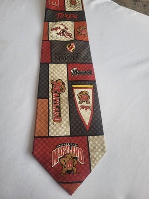Eagle Neckwear Maryland Terrapins NCAA Silk Tie Red Black Football Unisex 4x56''