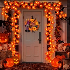 Halloween LED String Lights 6M Maple Leaf Garland Thanksgiving Fall Decor Indoor