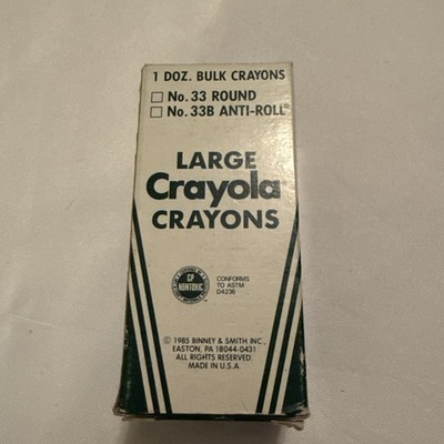 Vintage Crayola Crayons Binney & Smith 1 Dozen 12 Large Bulk Brown