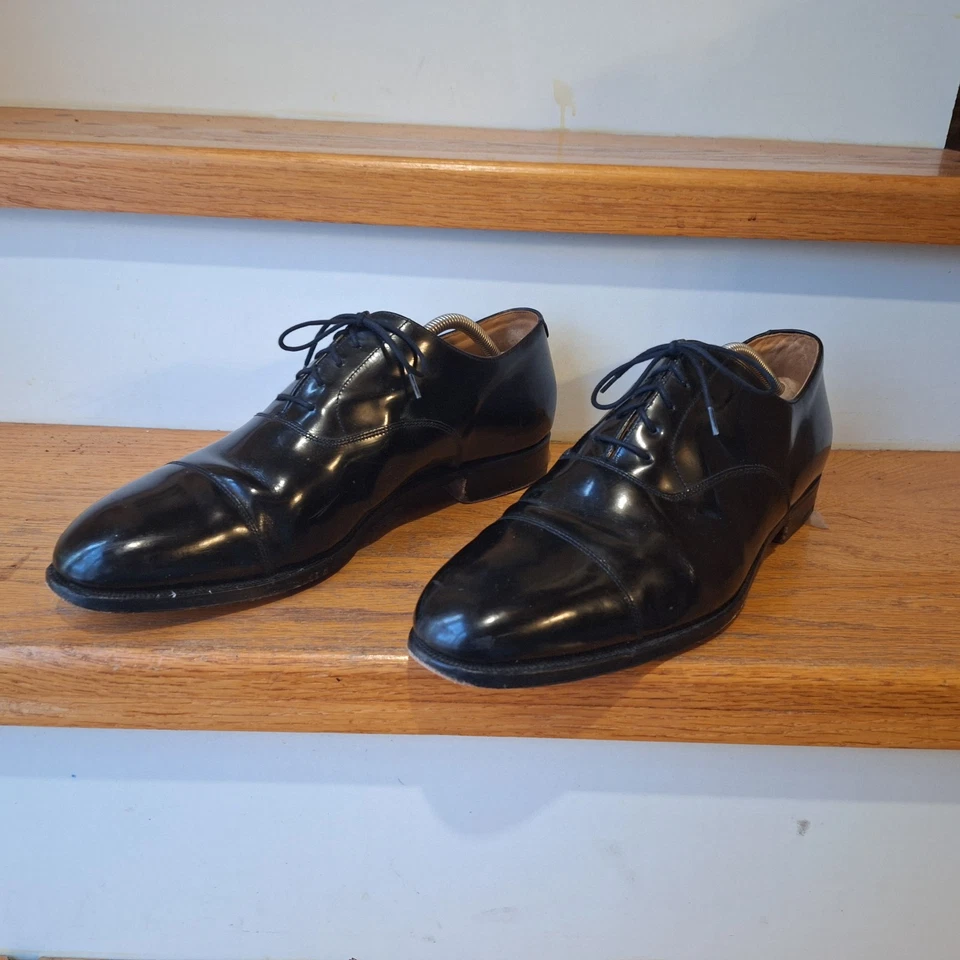 Crockett & Jones Black Patent Leather Captoes Mens Shoes 12 D England - Image 4 of 4