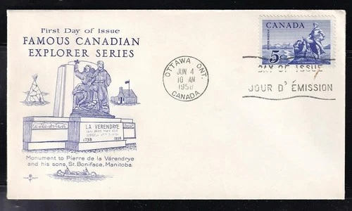Canada FDC 1958 Explorer La Vérendrye, unaddressed Rosecraft sc#378