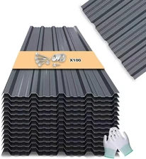 Metal Roofing Panels - 20 Pcs Waterproof Heavy Duty grey-20pcs/60.6X17.7in