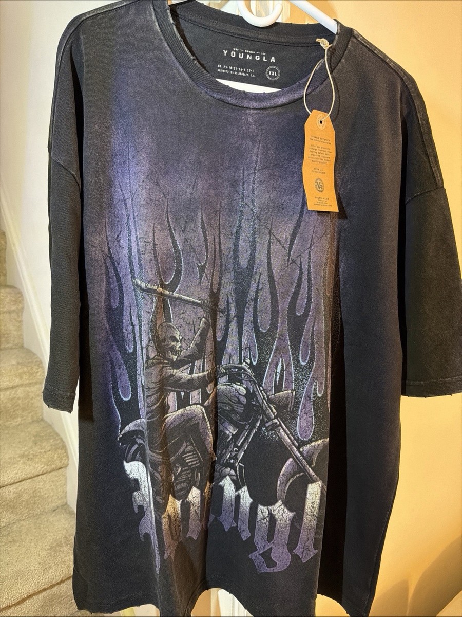 YoungLA T-Shirt Model 4205 Hellrider Tee Oversized Men's In Black