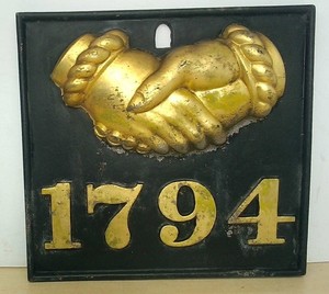 Fire Mark 1794: Baltimore Equitable Society Insurance Plaque- Sign/Marker