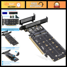 Quad PCIe NVMe Adapter Card - 4 Ports M.2 NVMe Converter for 2U SSD Support