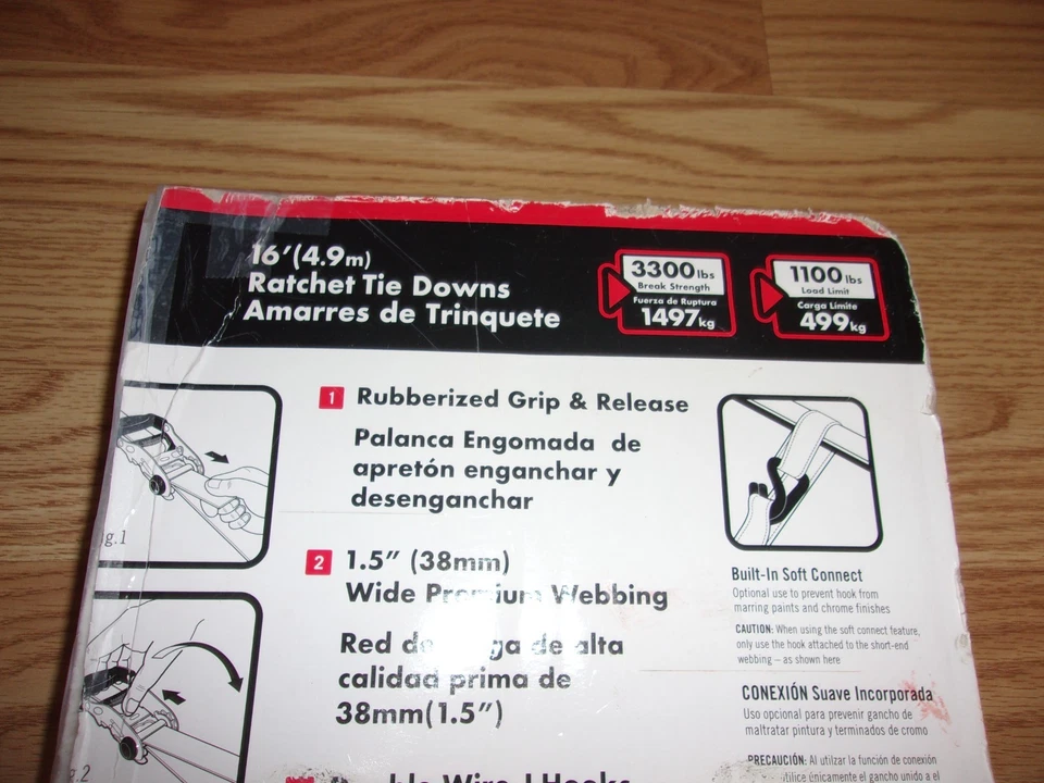 Juego de amarre de trinquete de cable Porter 1,5 X 16 3300 lb. resistencia a la rotura (2 pc.) Foto 3 de 3