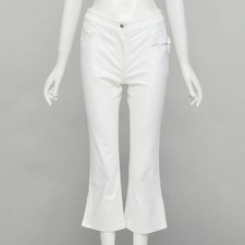 CHRISTIAN DIOR John Galliano Y2K crystal 3D petal cropped flare jeans