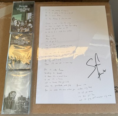 Sam Fender Signed   People Watching 3 Cassette Bundle + Signed Lyric Sheer