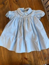 Vintage Cherubs Size 18 Months Blue Dress Babydoll Collared