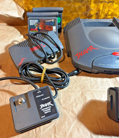 1990s Atari Jaguar Console in Original Box w/ Controller, Adapters, Cords, Games