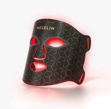 Megelin LED Light Therapy Face Mask JML1 Skin Care 7 Colors Led Lights, BLACK