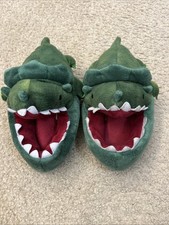 Kids Green Dinosaur Slippers Size 13/1