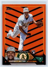 2023 Topps Update Garrett Acton Orange and Black Foil #US192 Oakland Athletics