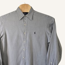 Polo Ralph Lauren Andrew Fit Men's Button Down Shirt Gray Pinstripe Size 16