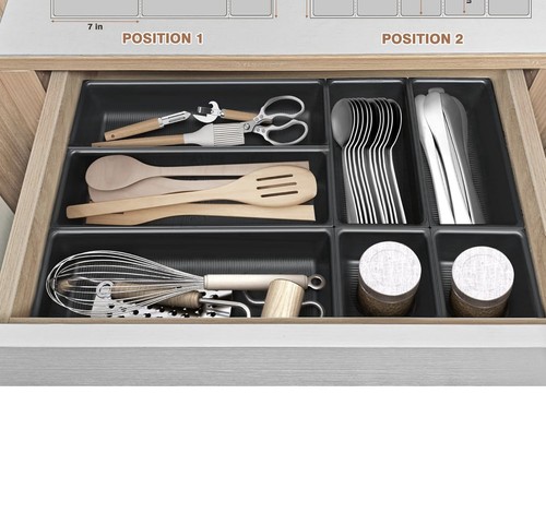Jehonn Tray -Kitchen Drawer organizer for Utensils and Silverware L Adjustable - Picture 2 of 9