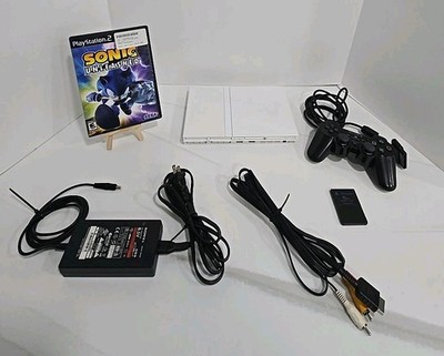 Sony Playstation 2 Slim Console White SCPH-77000 NTSC-J PS2 + Sonic & Controller