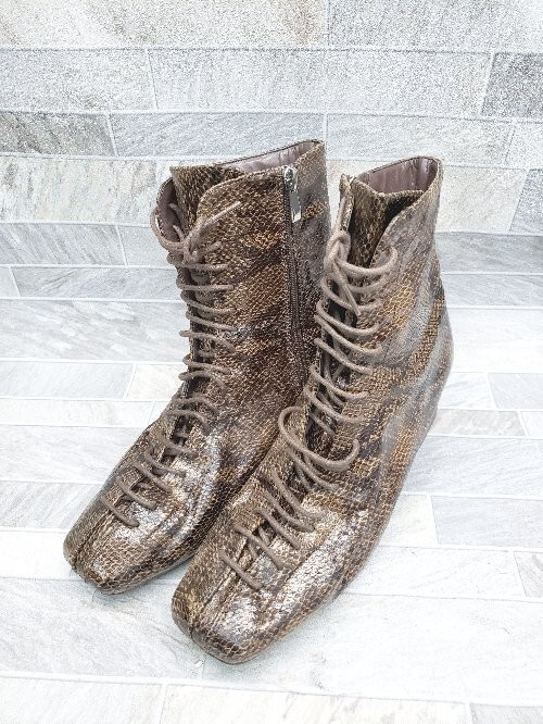 Evol Python Pattern Side Zip Heel Boots Size 24.5… - image 1